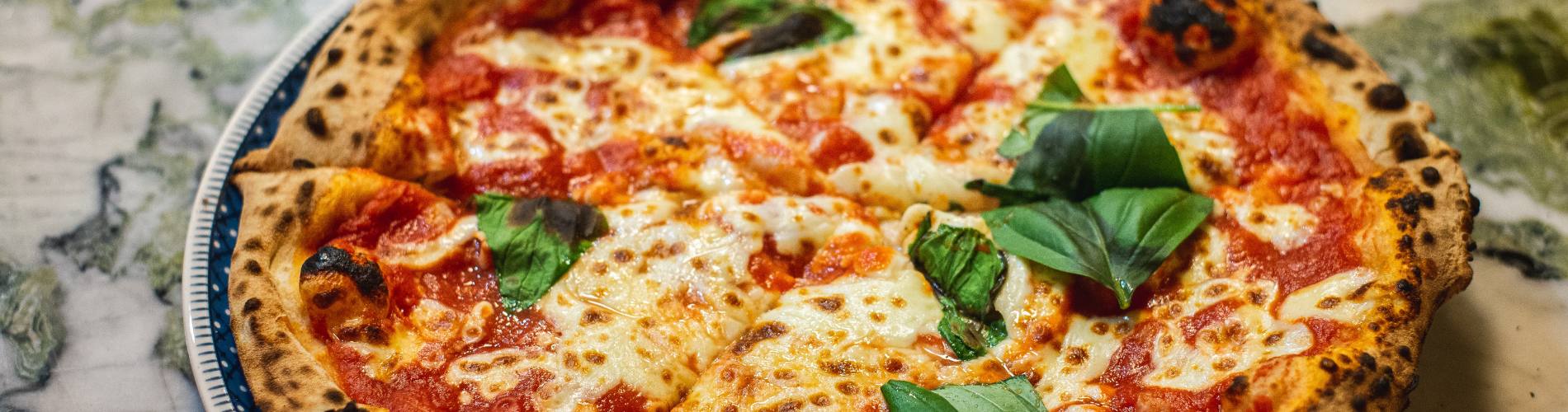 A pizza on a plate