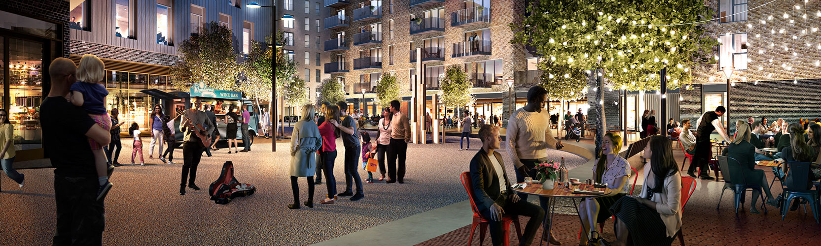 Deptford retail and restaurant courtyard