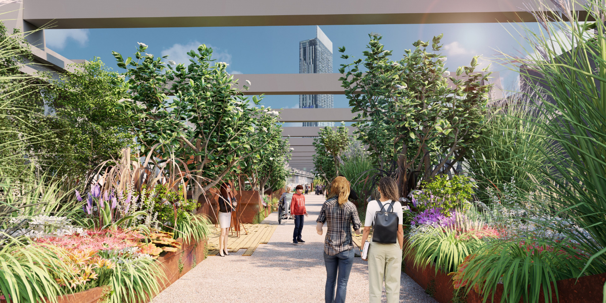 Manchester High line images courtesy of Twelve Architects