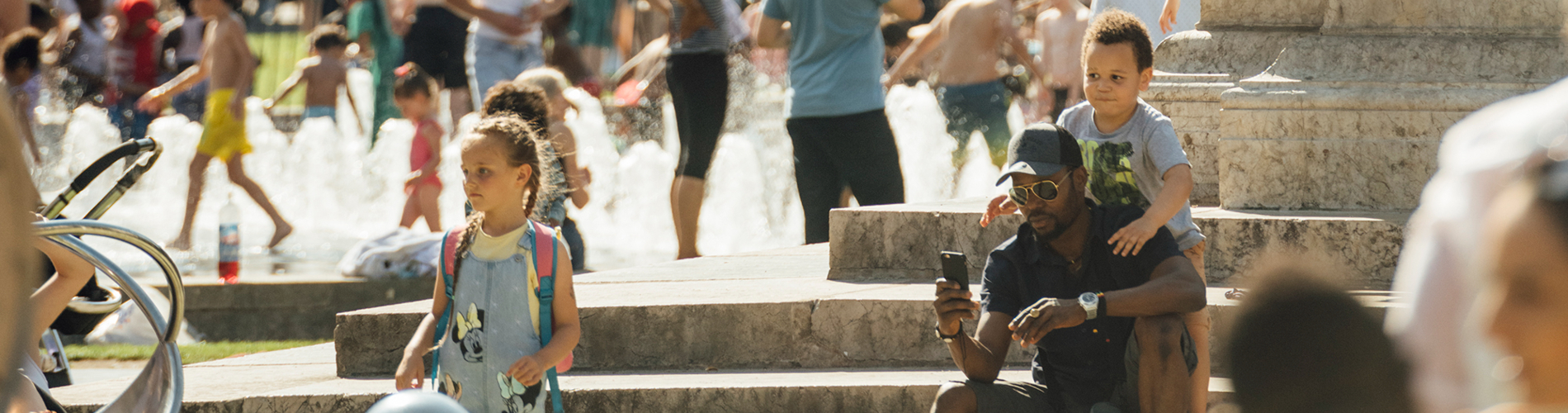 A crowd of people at Potato Wharf Manchester