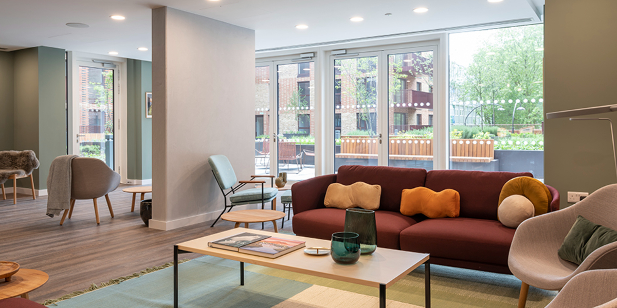 A Nordic-inspired living room at  Lendlease's Park Central East