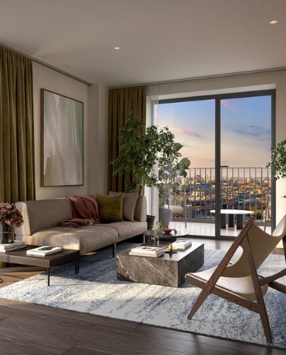 The living room of a Park and Sayer flat