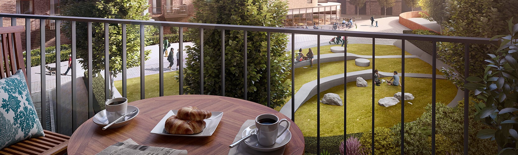 view from the balcony of York Hungate apartment